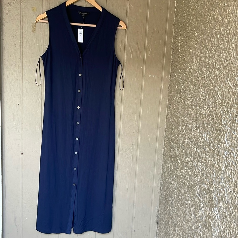 Banana Republic sleeveless front buttons navy dress